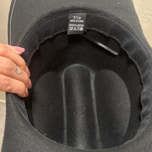 Black Western Hat with Brown Braided Band and Eye Accent - Picture 3 of 3